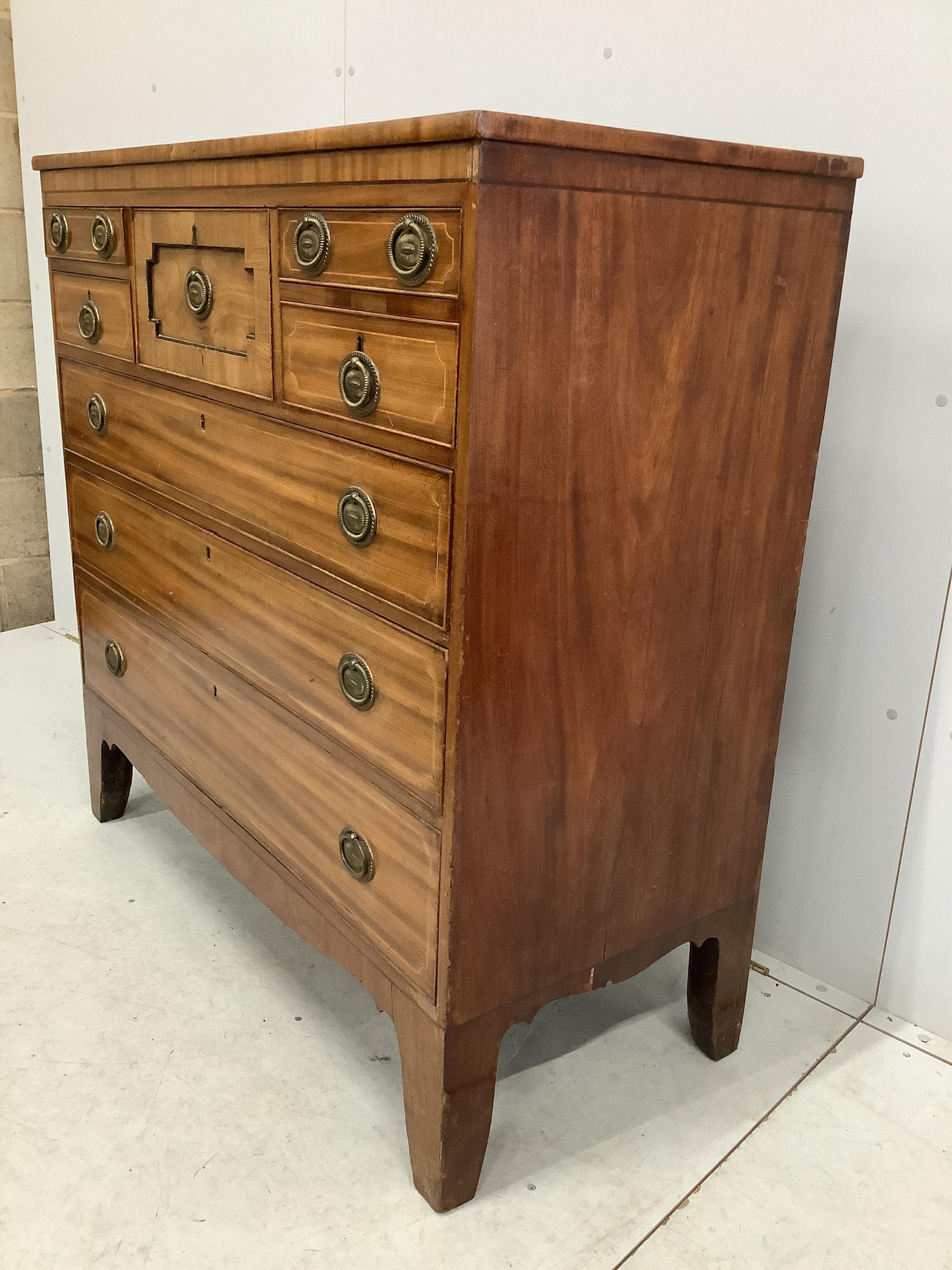 A George IV mahogany chest, width 118cm, depth 52cm, height 116cm. Condition - fair